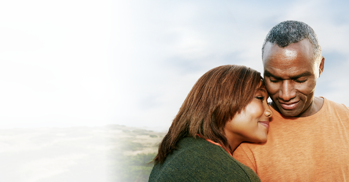 Man and Woman Embracing in nature